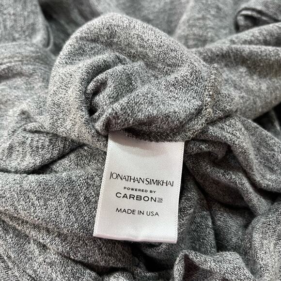 Jonathan Simkhai x Carbon38 Short Sleeve Tie Waist T-shirt Size S in Gray - Picture 10 of 11